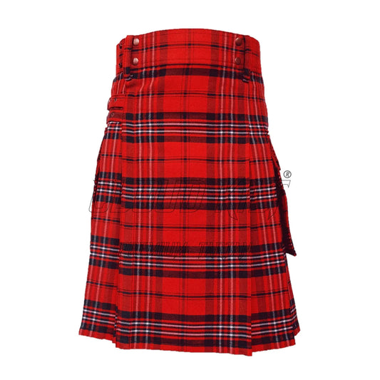 Scott Red Modern Tartan Utility Kilt CLOUD KILT
