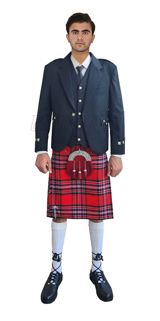 Black Argyll Wedding Tartan Kilt Outfit For Men CLOUD KILT