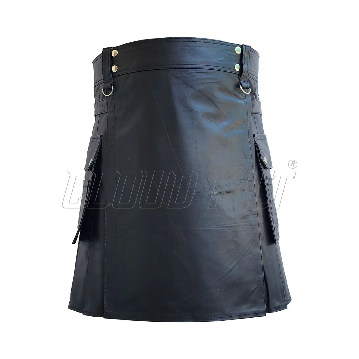 Black Cow Leather Deluxe Utility Kilt CLOUD KILT