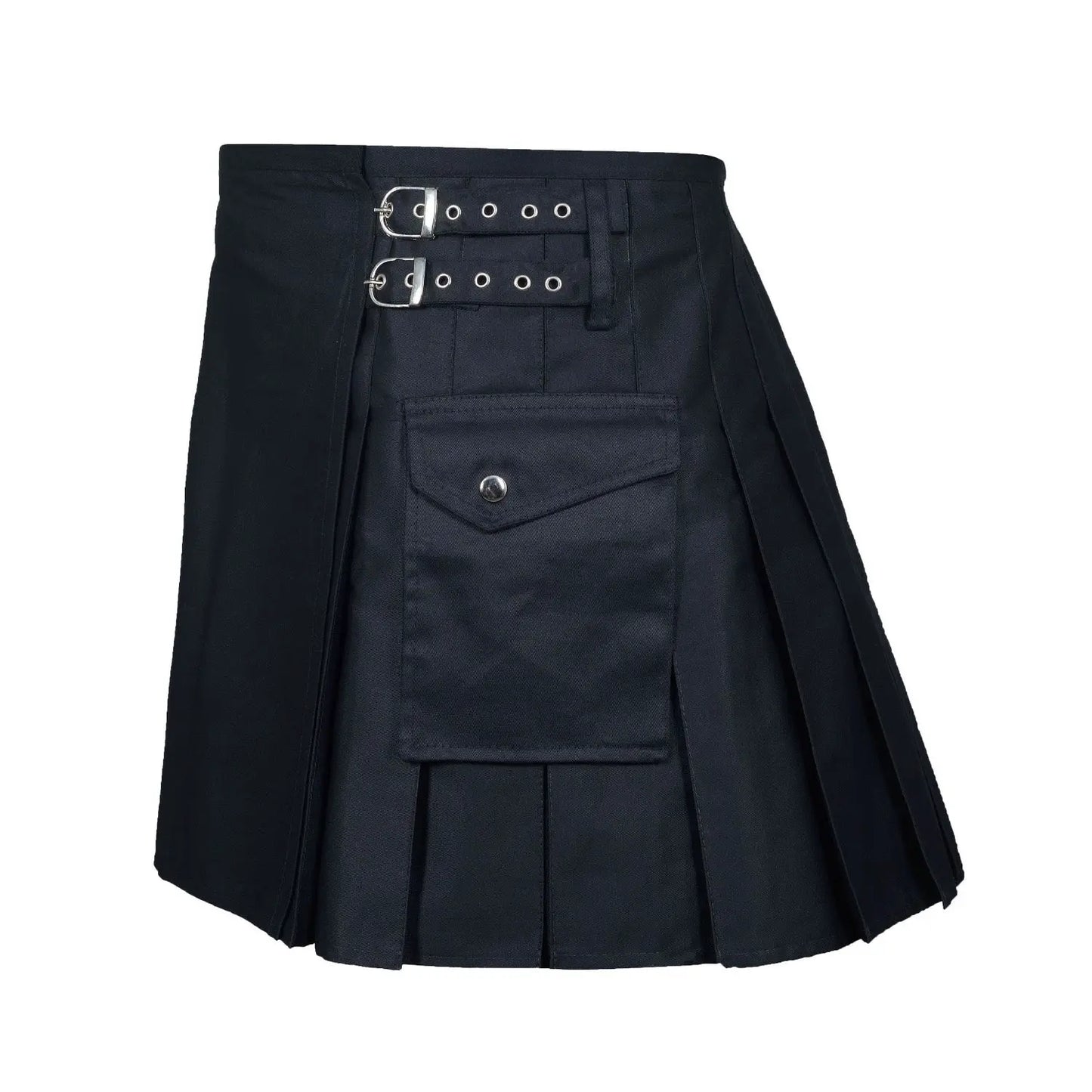 Black Women Utility Kilt With Cargo Pockets CLOUD KILT