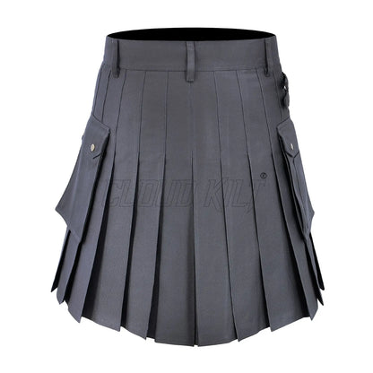 Deluxe Modern Grey Utility Kilt For Men CLOUD KILT