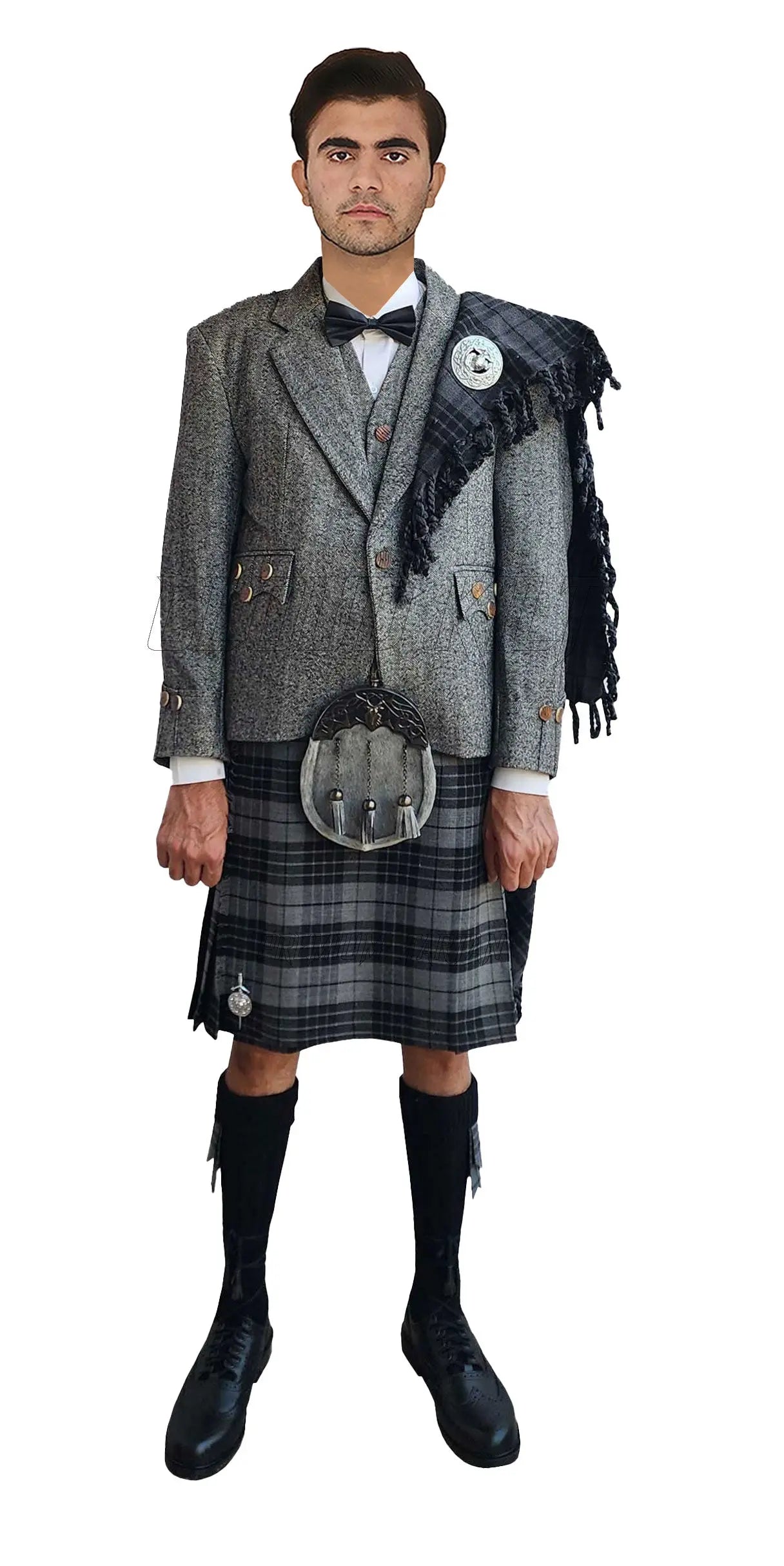 Gray Argyll Tweed Kilt Outfit For Men CLOUD KILT