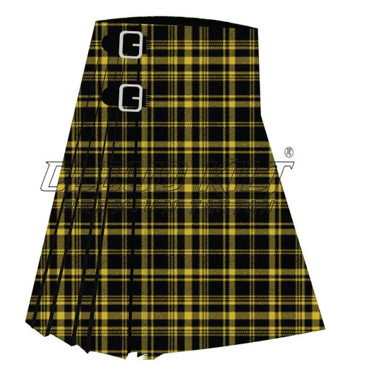 Justus Yellow & Black Premium Tartan Kilt CLOUD KILT