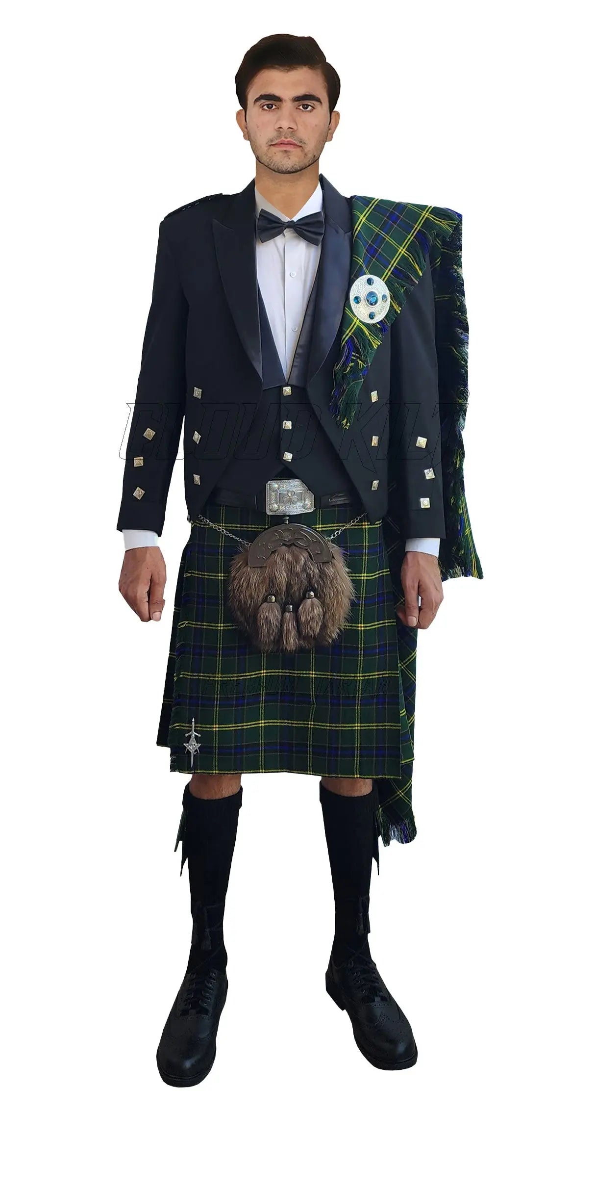 Prince Charlie Kilt Outfit With US Army Tartan Kilt CLOUD KILT