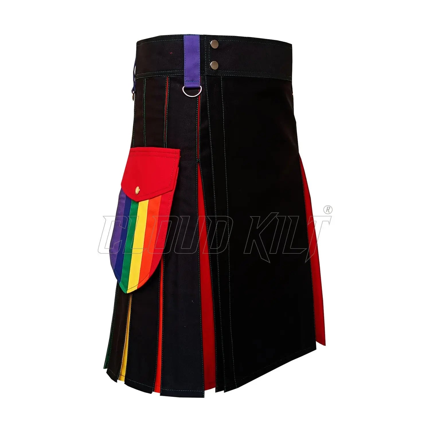 Rainbow Hybrid Kilt With Cargo Pocket CLOUD KILT