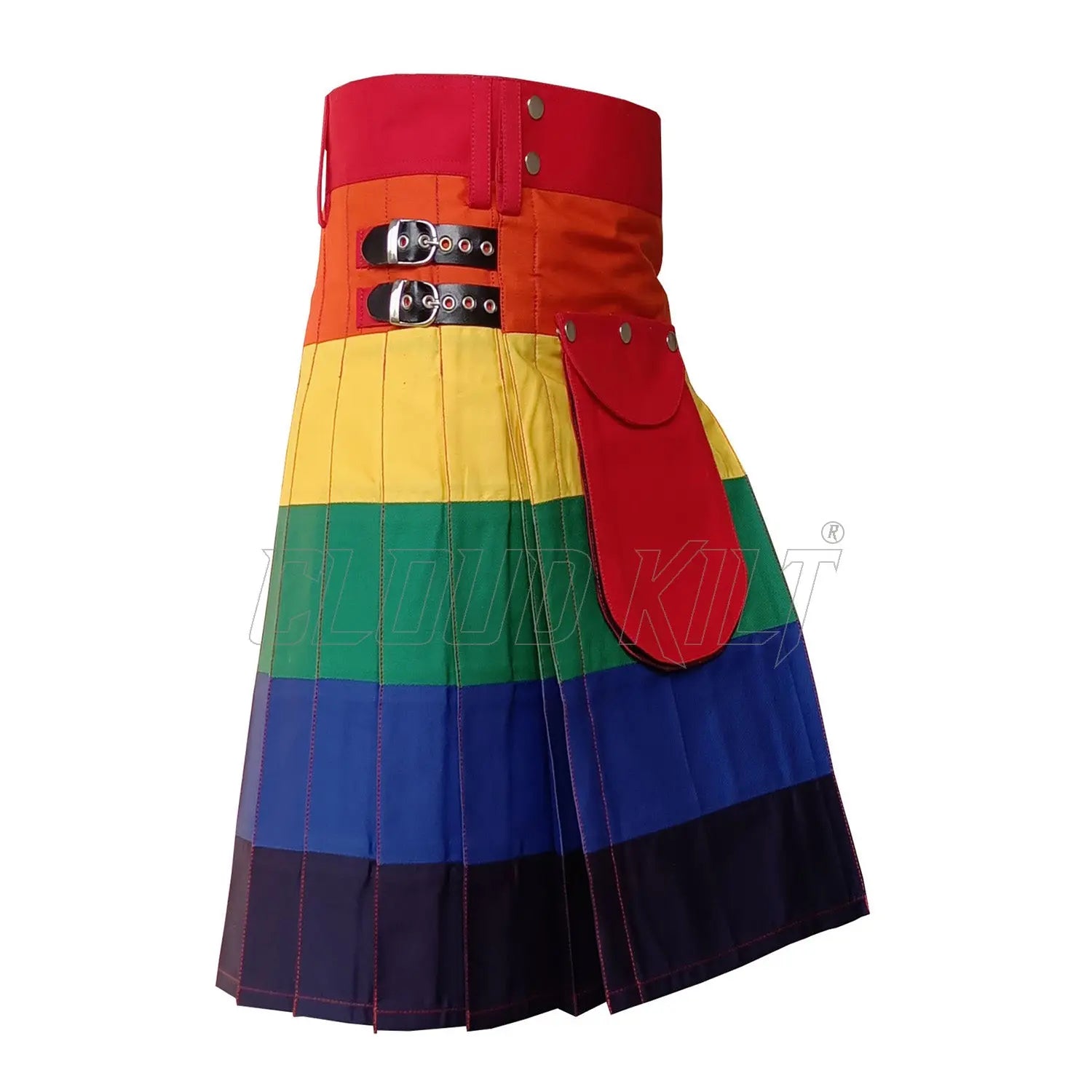 Rainbow Hybrid Utility Kilt With Front Pocket - CLOUD KILT