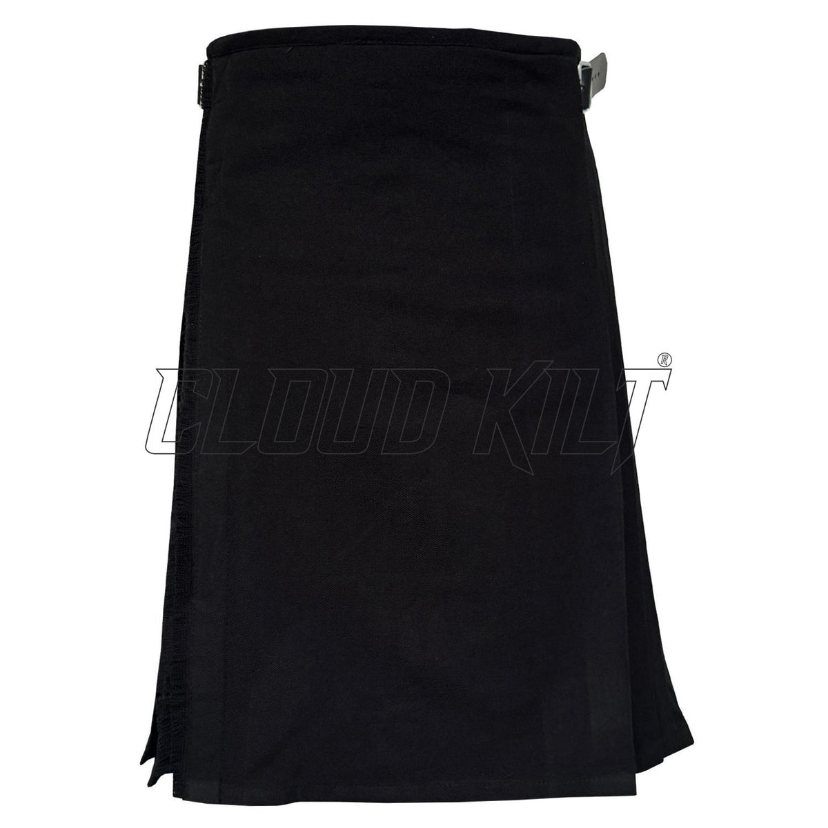 Solid Black Tartan Kilt