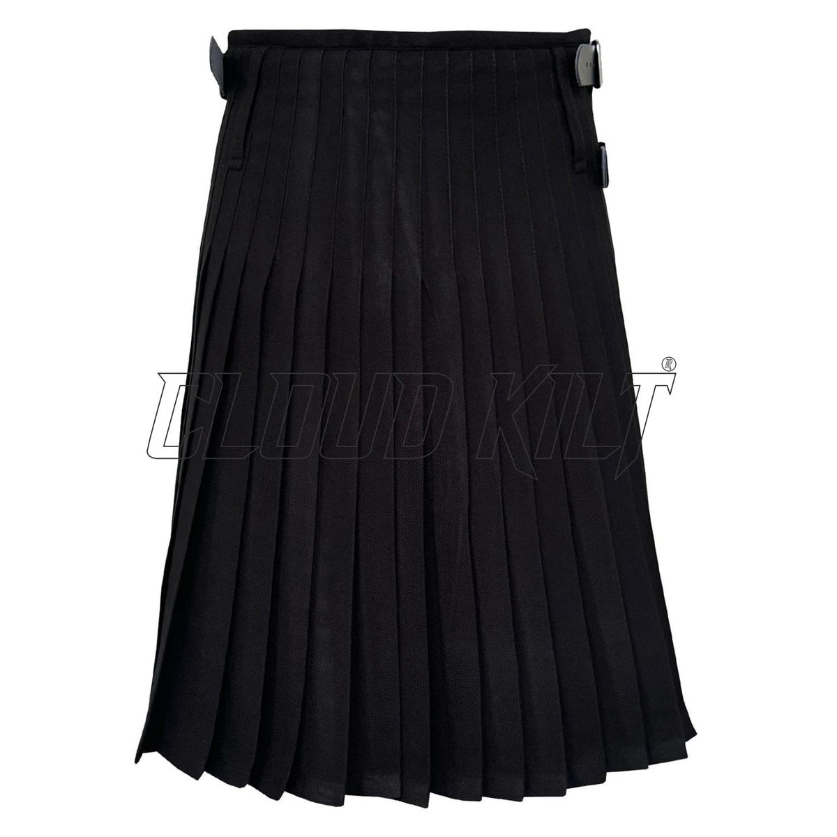 Solid Black Tartan Kilt