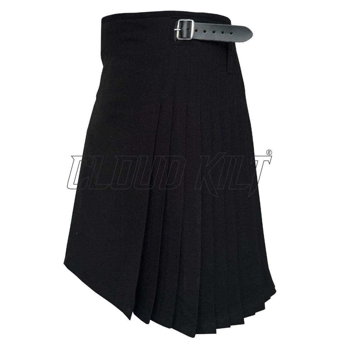 Solid Black Tartan Kilt