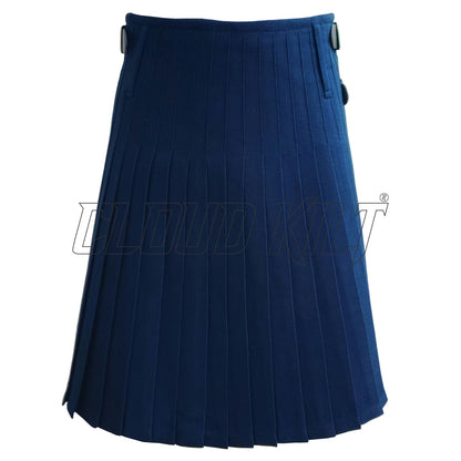 Solid Blue Modern Tartan Kilt