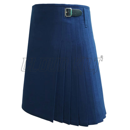 Solid Blue Modern Tartan Kilt