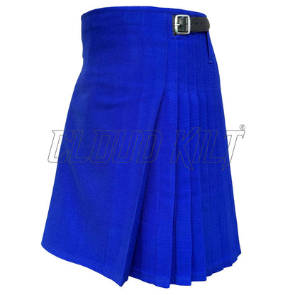 Solid Royal Blue Tartan Kilt