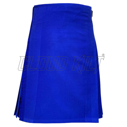 Solid Royal Blue Tartan Kilt