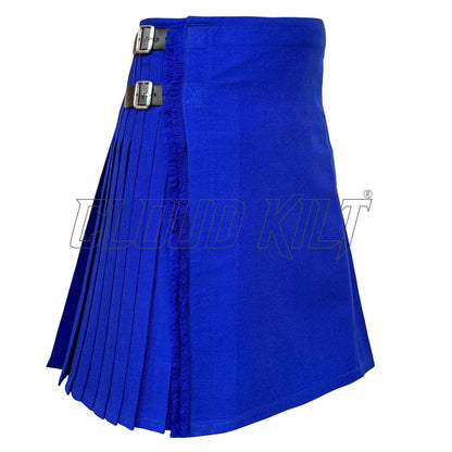 Solid Royal Blue Tartan Kilt