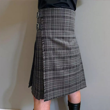 Black Dark Shadow Tartan Kilt