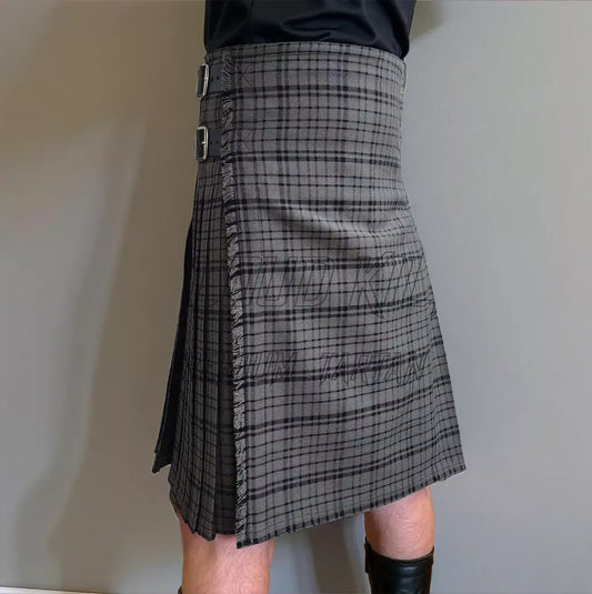Black Dark Shadow Tartan Kilt