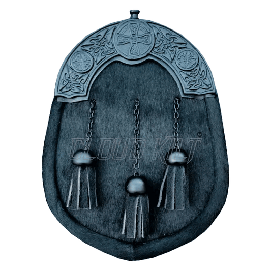 Black Matt Finished Black Calfskin Full Dress Sporran